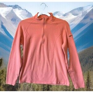 L.L. BEAN Sweatshirt Pullover Women's‎ Size XS Fleece Peach Lightweight 1/4 Zip